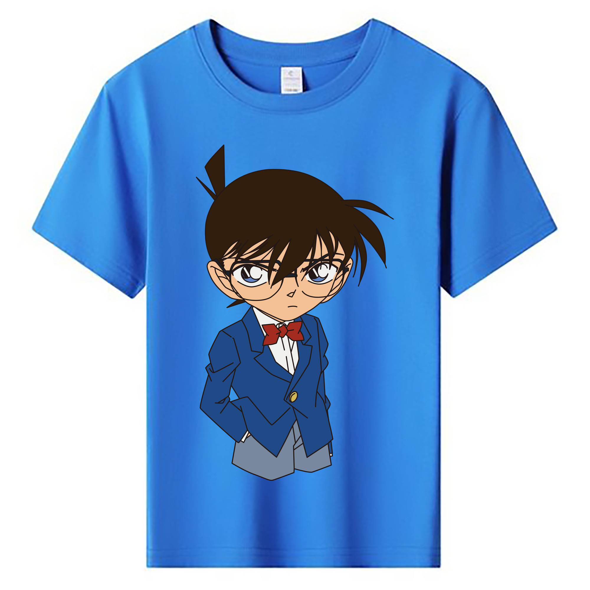 （画像用） 名探偵コナン 江戸川 コナン Detective Conan Conan Edogawa 綿100％キッズTシャツ（フロントプリント）